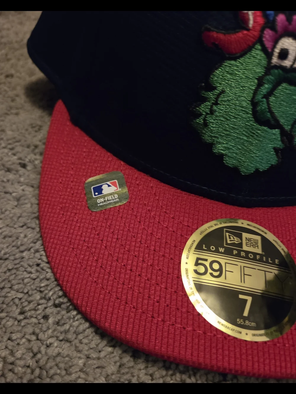 New Era 59FIFTY Fitted Cap - Navy & Red with Green Mascot
